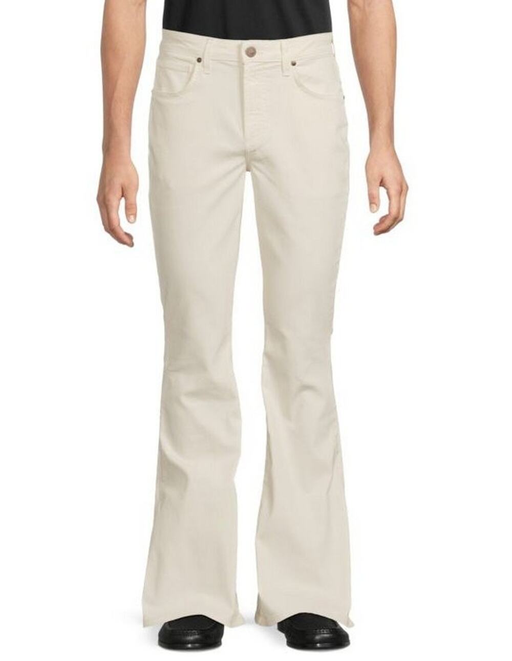$398 NWT Monfrère White Cotton Blend Vintage Blanc Bootcut Jeans Size 32